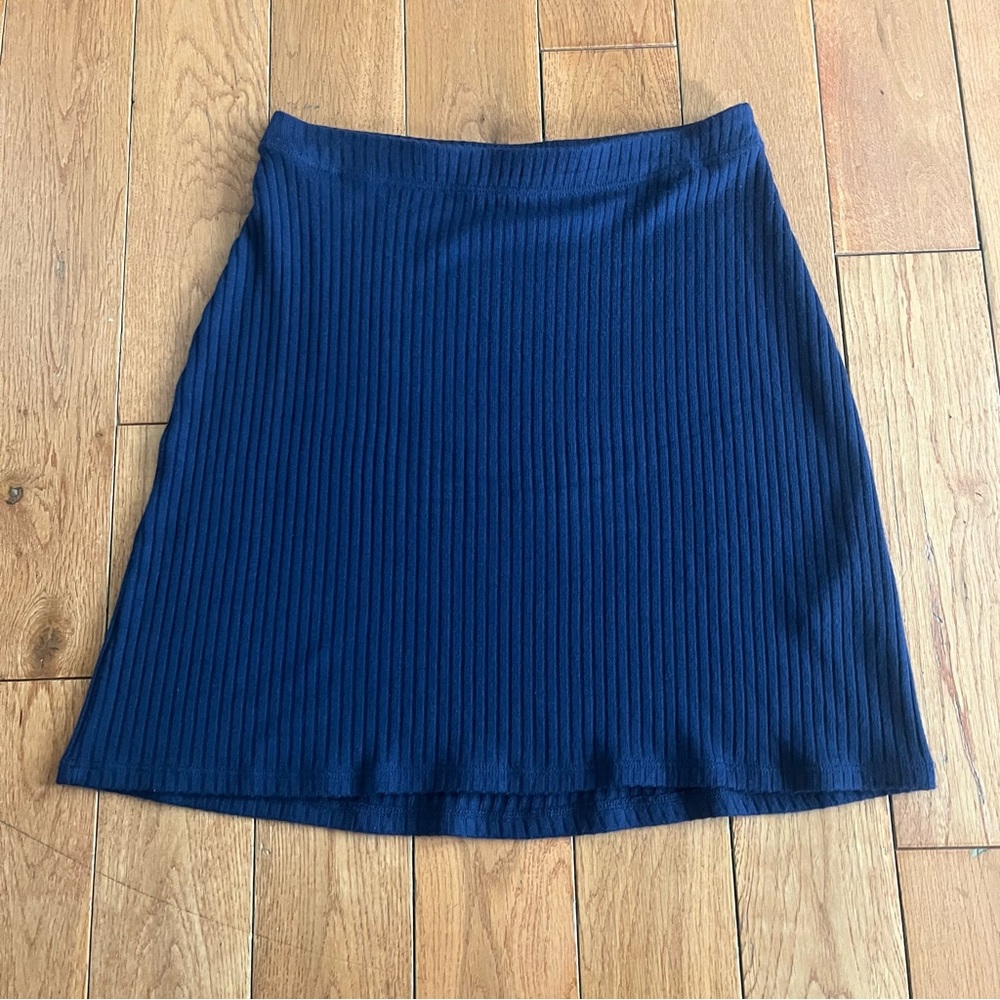 Reformation Navy Ribbed Skirt - Size XS